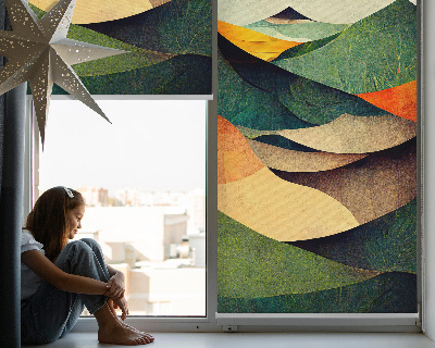 Rolgordijn voor het raam Abstracte heuvels