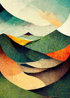 Rolgordijn voor het raam Abstracte heuvels