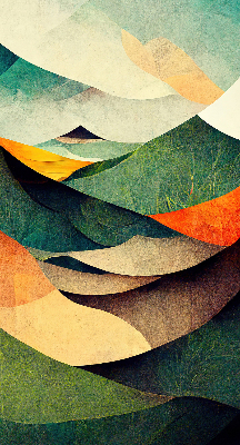 Rolgordijn voor het raam Abstracte heuvels