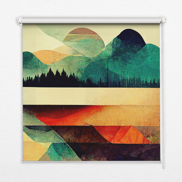 Rolgordijn verduisterend Abstracte bergen