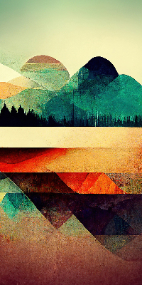 Rolgordijn verduisterend Abstracte bergen