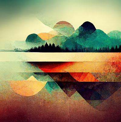 Rolgordijn verduisterend Abstracte bergen