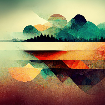 Rolgordijn verduisterend Abstracte bergen