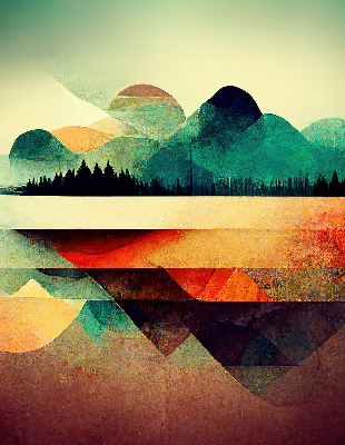 Rolgordijn verduisterend Abstracte bergen