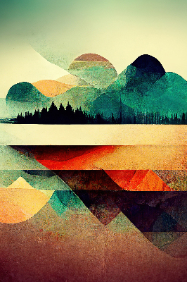 Rolgordijn verduisterend Abstracte bergen