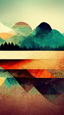 Rolgordijn verduisterend Abstracte bergen