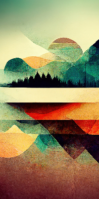 Rolgordijn verduisterend Abstracte bergen