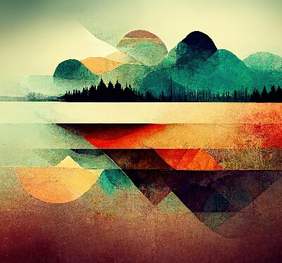 Rolgordijn verduisterend Abstracte bergen