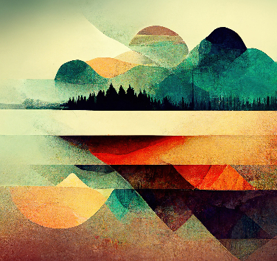 Rolgordijn verduisterend Abstracte bergen