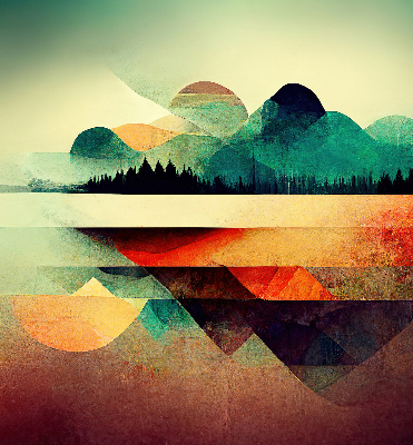 Rolgordijn verduisterend Abstracte bergen