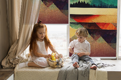 Rolgordijn verduisterend Abstracte bergen