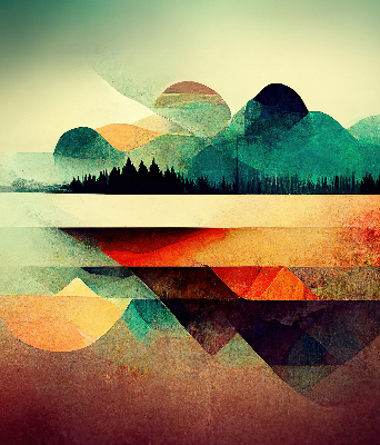 Rolgordijn verduisterend Abstracte bergen