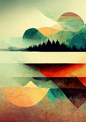 Rolgordijn verduisterend Abstracte bergen