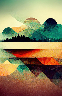 Rolgordijn verduisterend Abstracte bergen