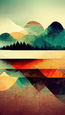 Rolgordijn verduisterend Abstracte bergen