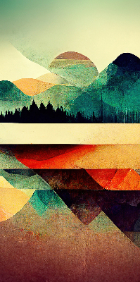 Rolgordijn verduisterend Abstracte bergen