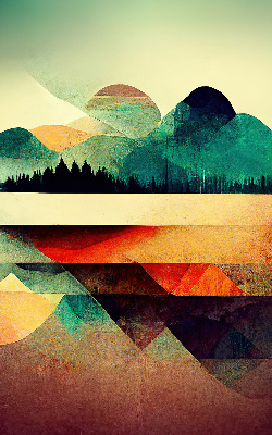 Rolgordijn verduisterend Abstracte bergen