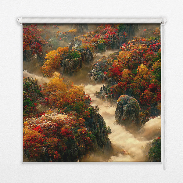 Rolgordijn voor het raam Uitzicht vanaf de top