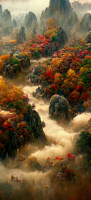 Rolgordijn voor het raam Uitzicht vanaf de top