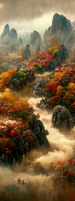 Rolgordijn voor het raam Uitzicht vanaf de top