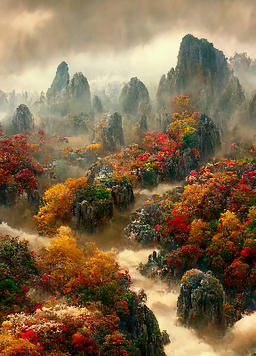 Rolgordijn voor het raam Uitzicht vanaf de top