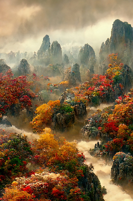 Rolgordijn voor het raam Uitzicht vanaf de top