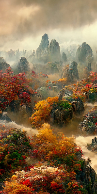 Rolgordijn voor het raam Uitzicht vanaf de top