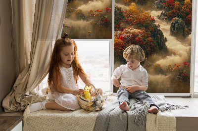 Rolgordijn voor het raam Uitzicht vanaf de top