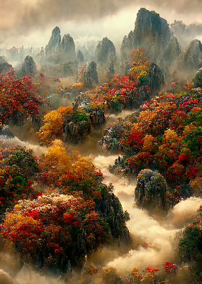 Rolgordijn voor het raam Uitzicht vanaf de top