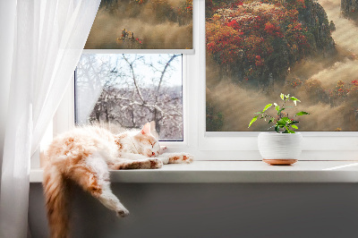 Rolgordijn voor het raam Uitzicht vanaf de top