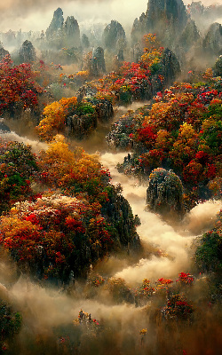 Rolgordijn voor het raam Uitzicht vanaf de top