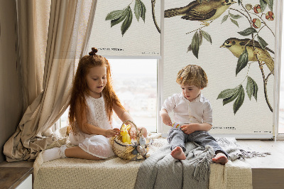 Rolgordijn verduisterend Vogels op een boom