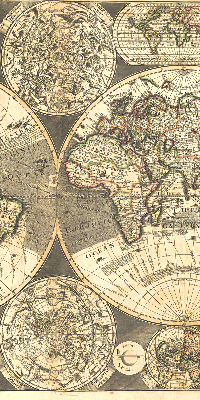 Rolgordijn voor het raam Wereldkaart