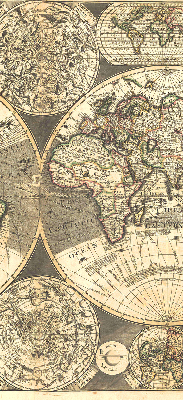 Rolgordijn voor het raam Wereldkaart