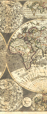 Rolgordijn voor het raam Wereldkaart