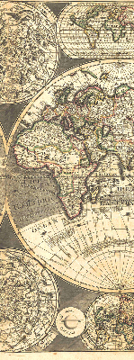 Rolgordijn voor het raam Wereldkaart