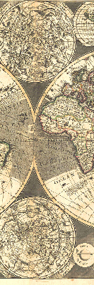 Rolgordijn voor het raam Wereldkaart