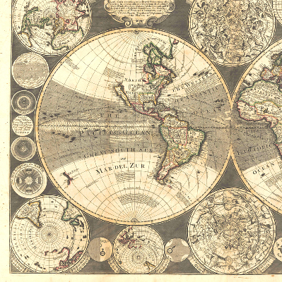 Rolgordijn voor het raam Wereldkaart