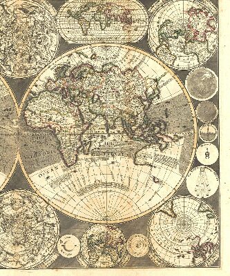 Rolgordijn voor het raam Wereldkaart