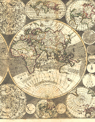 Rolgordijn voor het raam Wereldkaart