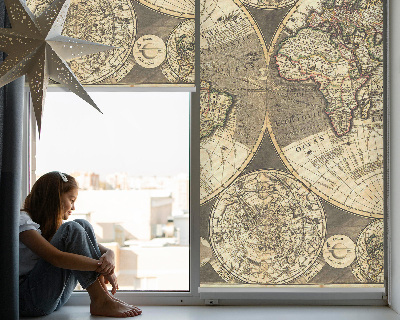 Rolgordijn voor het raam Wereldkaart