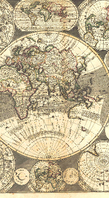 Rolgordijn voor het raam Wereldkaart