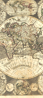 Rolgordijn voor het raam Wereldkaart