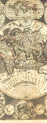 Rolgordijn voor het raam Wereldkaart