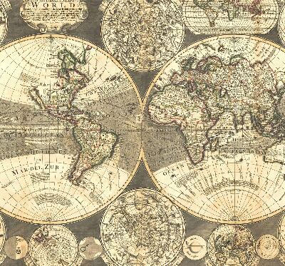 Rolgordijn voor het raam Wereldkaart