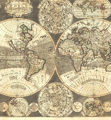 Rolgordijn voor het raam Wereldkaart