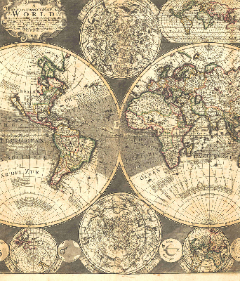 Rolgordijn voor het raam Wereldkaart