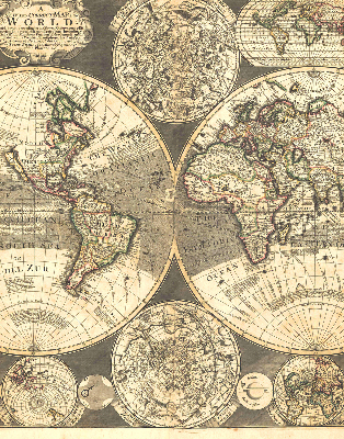 Rolgordijn voor het raam Wereldkaart