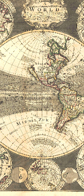 Rolgordijn voor het raam Wereldkaart