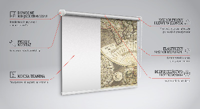 Rolgordijn voor het raam Wereldkaart